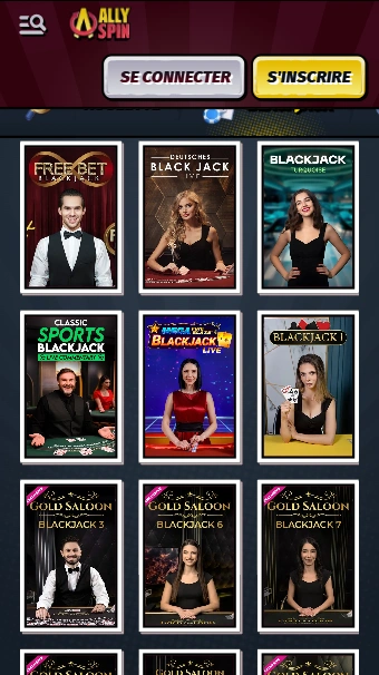 Essayer de Jouer Live-Casino Blackjack sur Casino AllySpin Portail