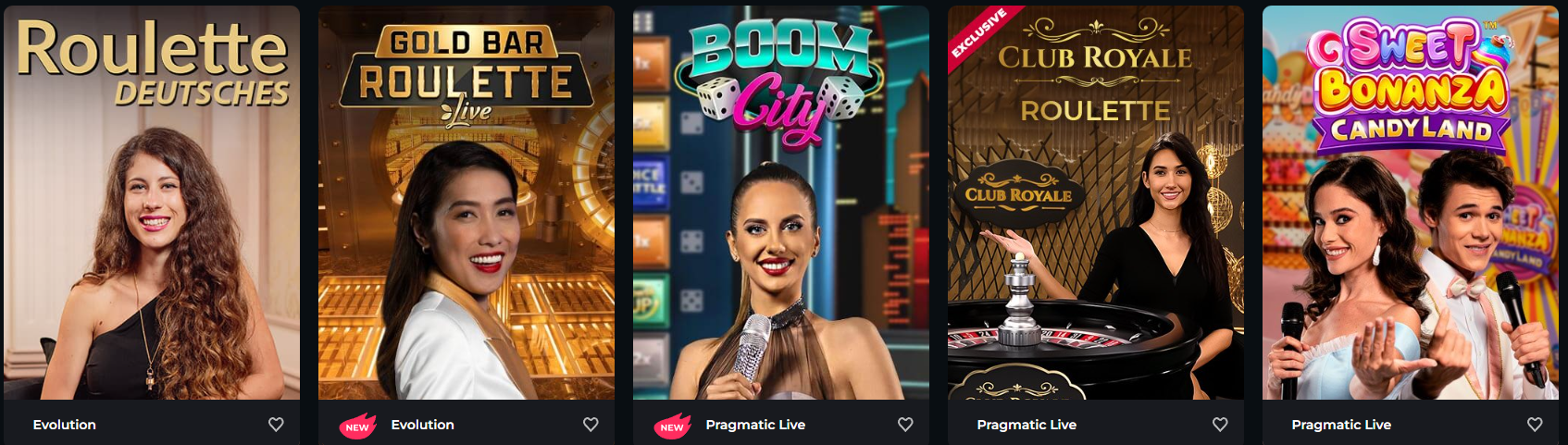 jeux Revue Jeux en Direct proposés Casino Boomerang en ligne