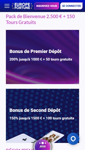 Obtenez un Bonus de Dépôt Important sur Votre Compte au Casino Fortune-Europe France
