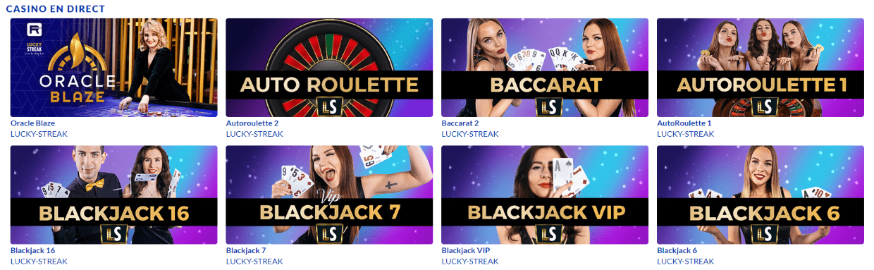 Live Casino au LuckyTreasure Casino TreasureLucky Casino Croupier en Direct Jeux en Ligne FR