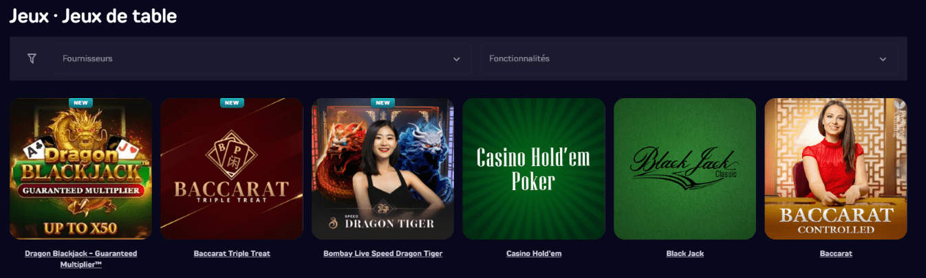 Jeux de Société au PartySpinz Casino Jeux de Table au Casino PartySpinz en Ligne FR
