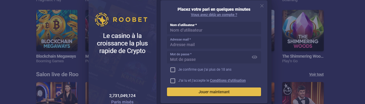 Inscription au Roobet Casino Connexion à Roo-Bet en Ligne pour les Joueurs Français